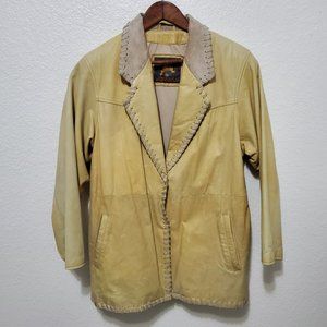 Vintage Adventure Bound Wilsons Leather jacket yellow western tan